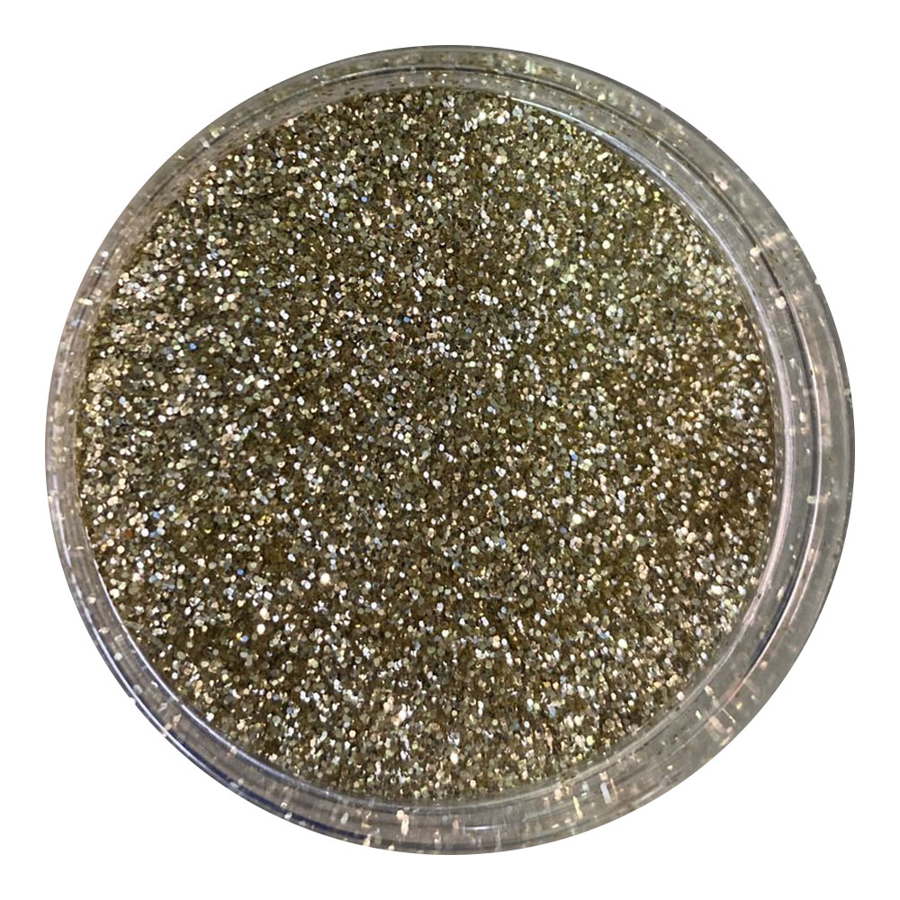 Foto 2 de Glitter brilho poliéster pote 100g ouro branco make+