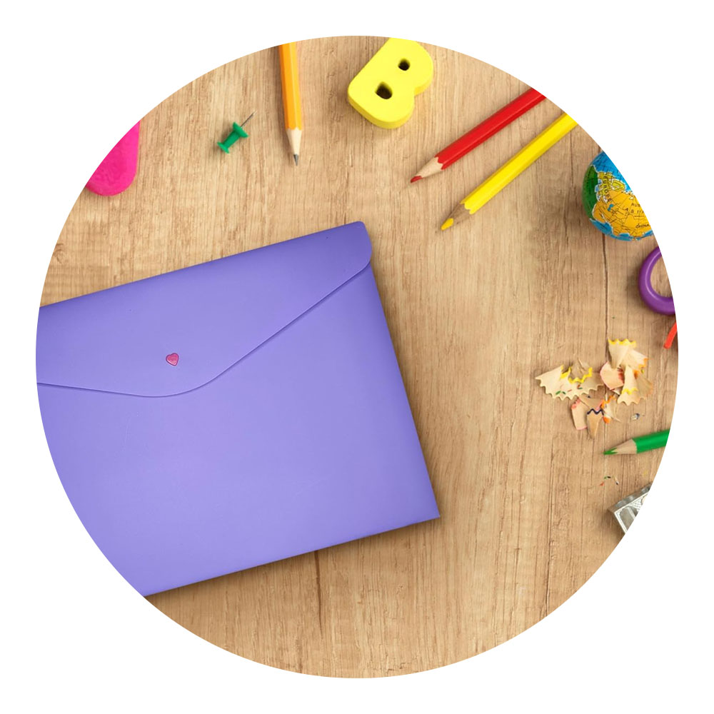 Foto 3 de Malote com botão a4 full color roxo dello