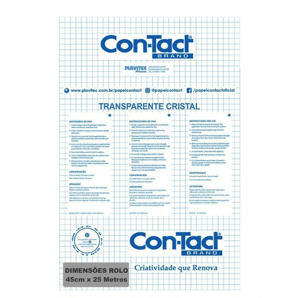 Foto 2 de Plástico adesivo contact 45cm x 25m cristal