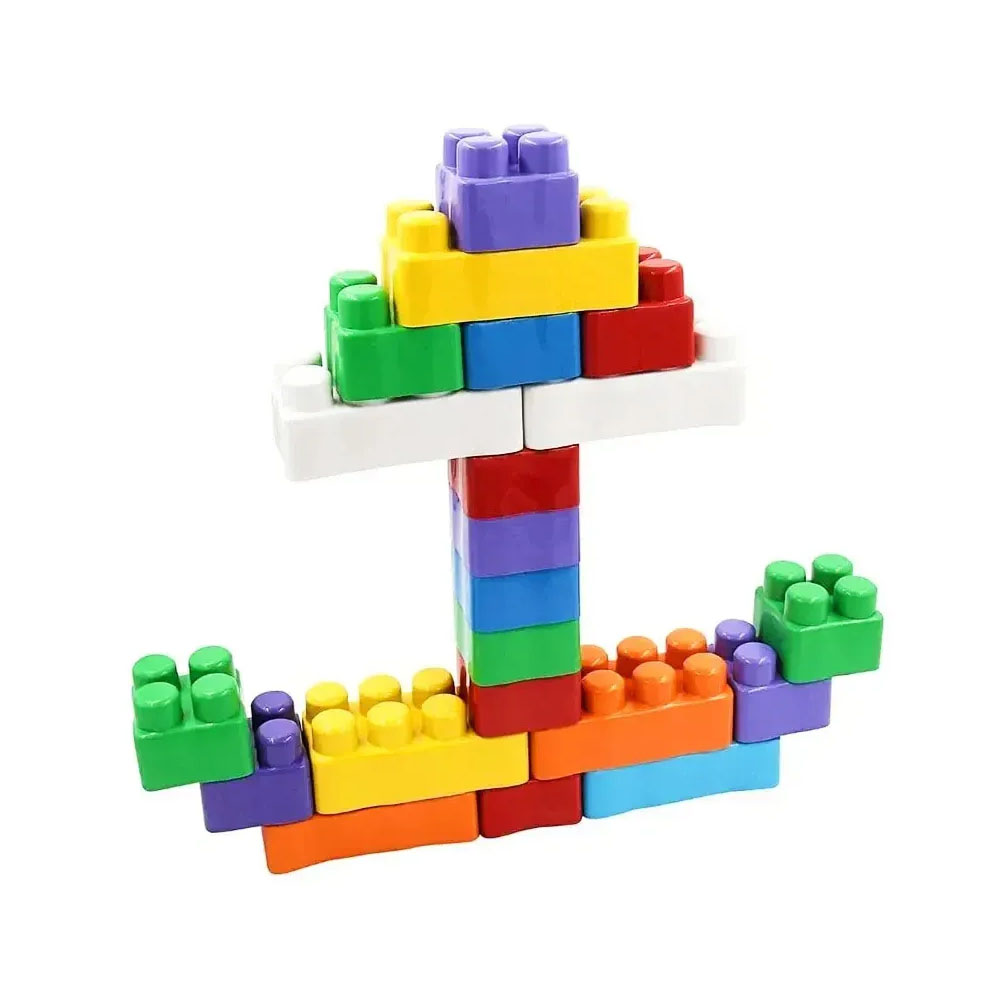 Foto 3 de Brinquedo blocão blocos de montar c/ 60 peças cores sortidas