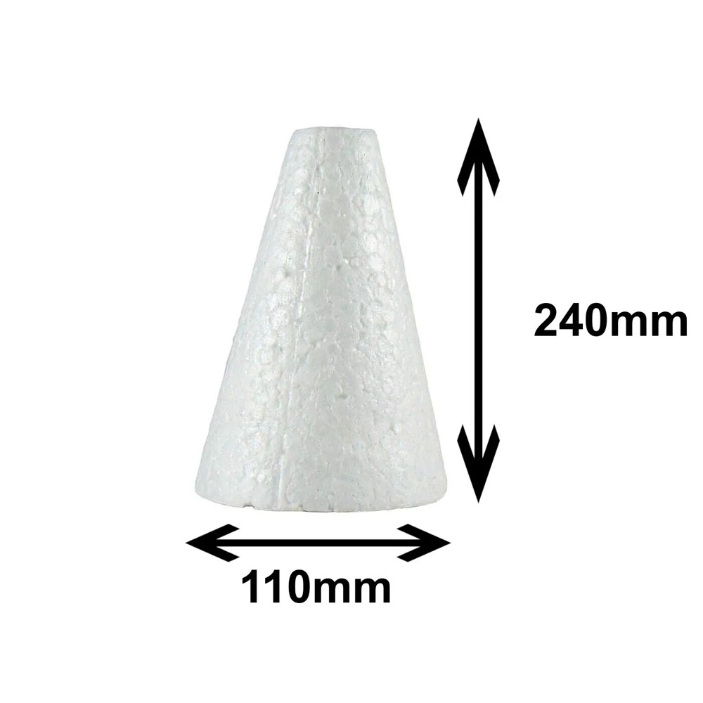 Foto 2 de Cone de isopor 240x110mm pacote c/ 5 unidades styroform
