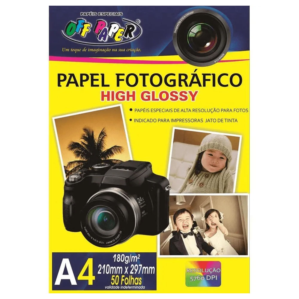 Foto 1 de Papel fotográfico high glossy a4 180g 50fls off paper