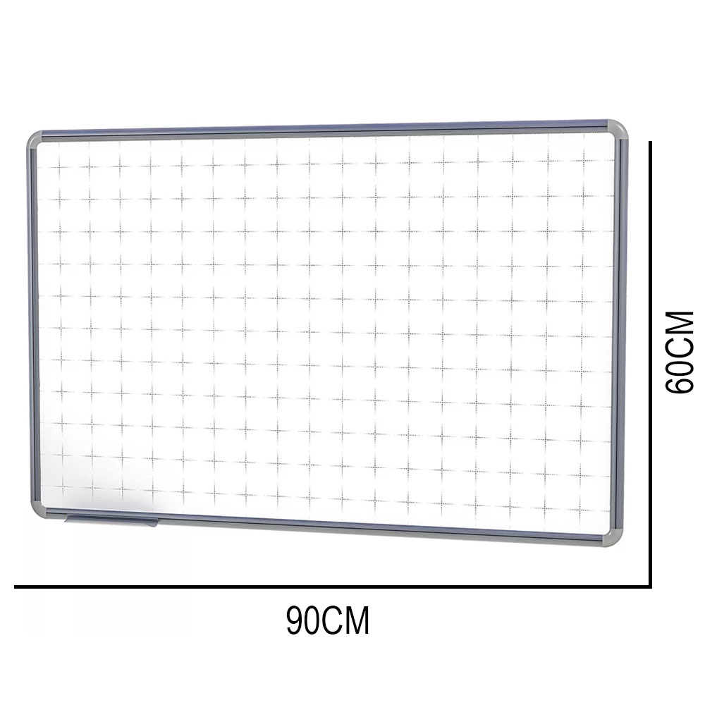 Foto 2 de Quadro branco lousa quadriculado mdf 90x60cm aluminio stalo
