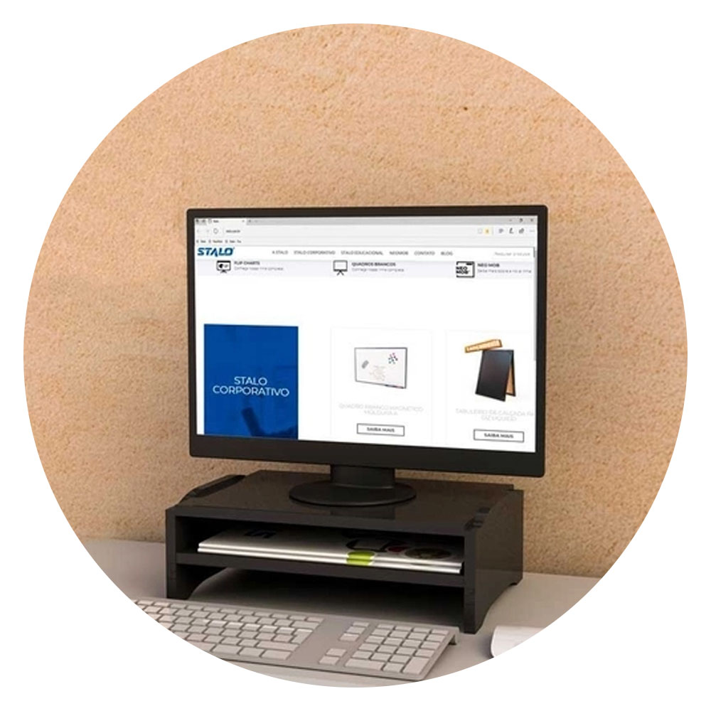 Foto 2 de Suporte para monitor e notebook mdf preto stalo