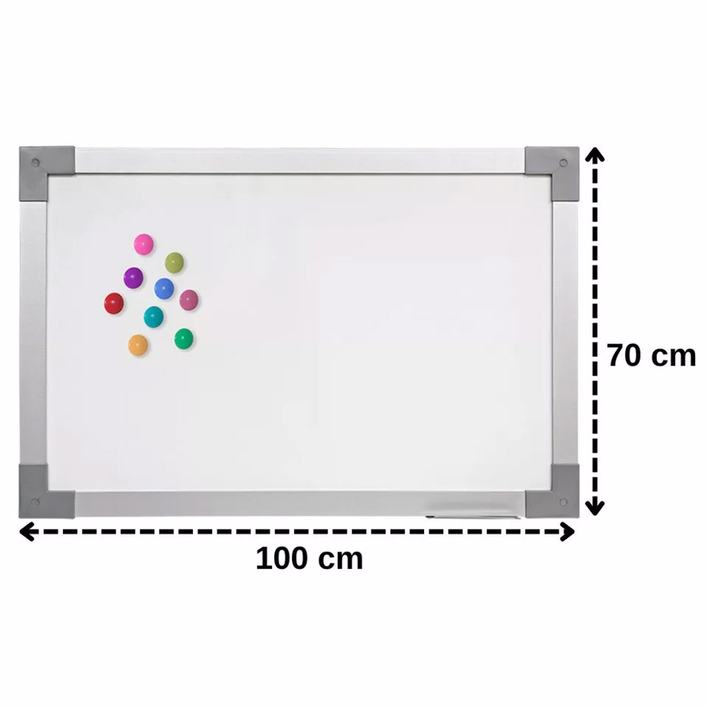 Foto 2 de Quadro branco magnético alumínio soft prime 100x70cm stalo