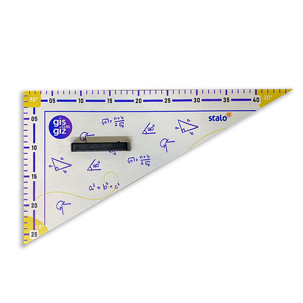 Foto 2 de Esquadro 60°graus gis com giz linha professor stalo
