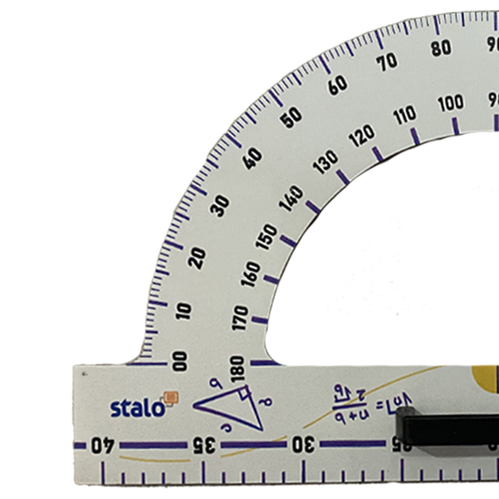 Foto 2 de Régua transferidor 180°graus gis com giz professor stalo