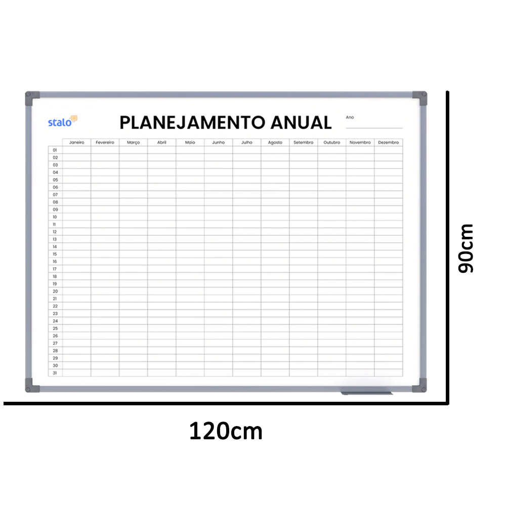 Foto 2 de Planner planejamento anual mdf alumínio soft 120x90cm stalo