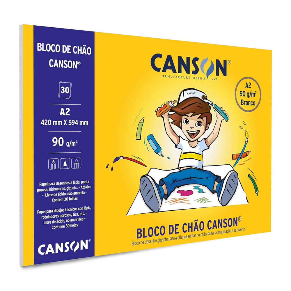 Foto 2 de Bloco de chão a2 90g/m² 1bl c/ 30fls branco canson