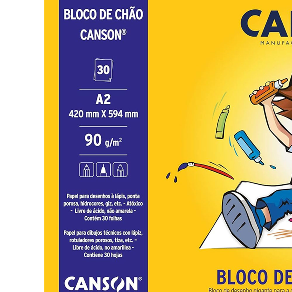 Foto 3 de Bloco de chão a2 90g/m² 1bl c/ 30fls branco canson