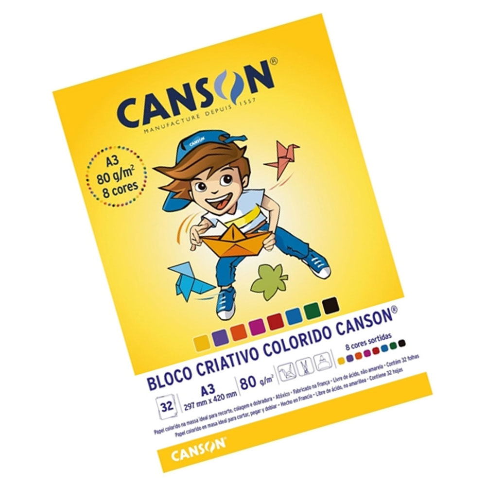 Foto 3 de Bloco criativo a3 297x420mm 80g 32fl 8 cores canson