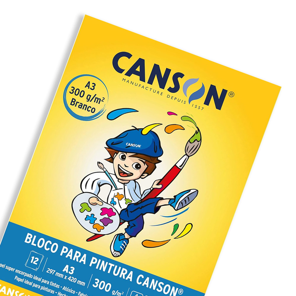 Foto 2 de Bloco pintura a3 12 folhas 300g 29,7x42cm branco canson