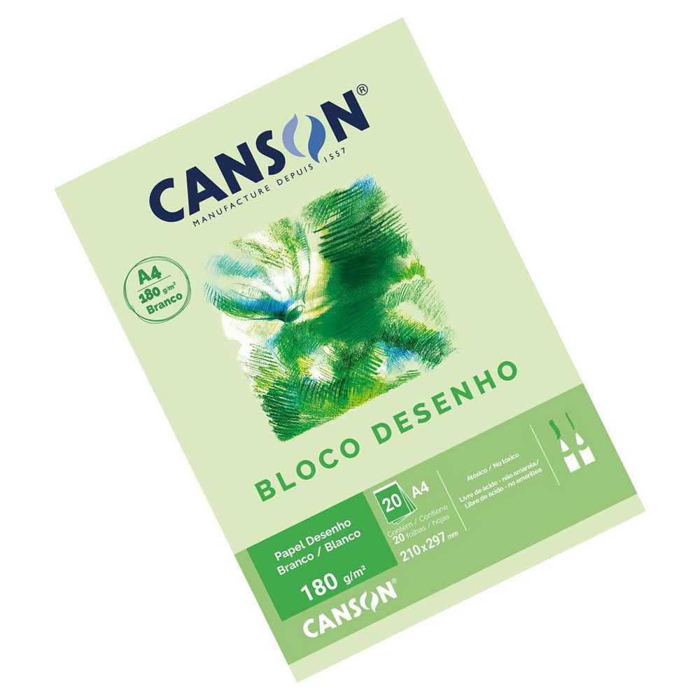 Foto 3 de Bloco desenho a4 180g 210x297 20 fls branco canson