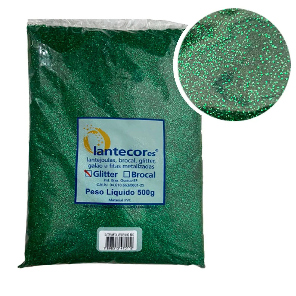 Foto 3 de Glitter pct 500gr verde bandeira 140