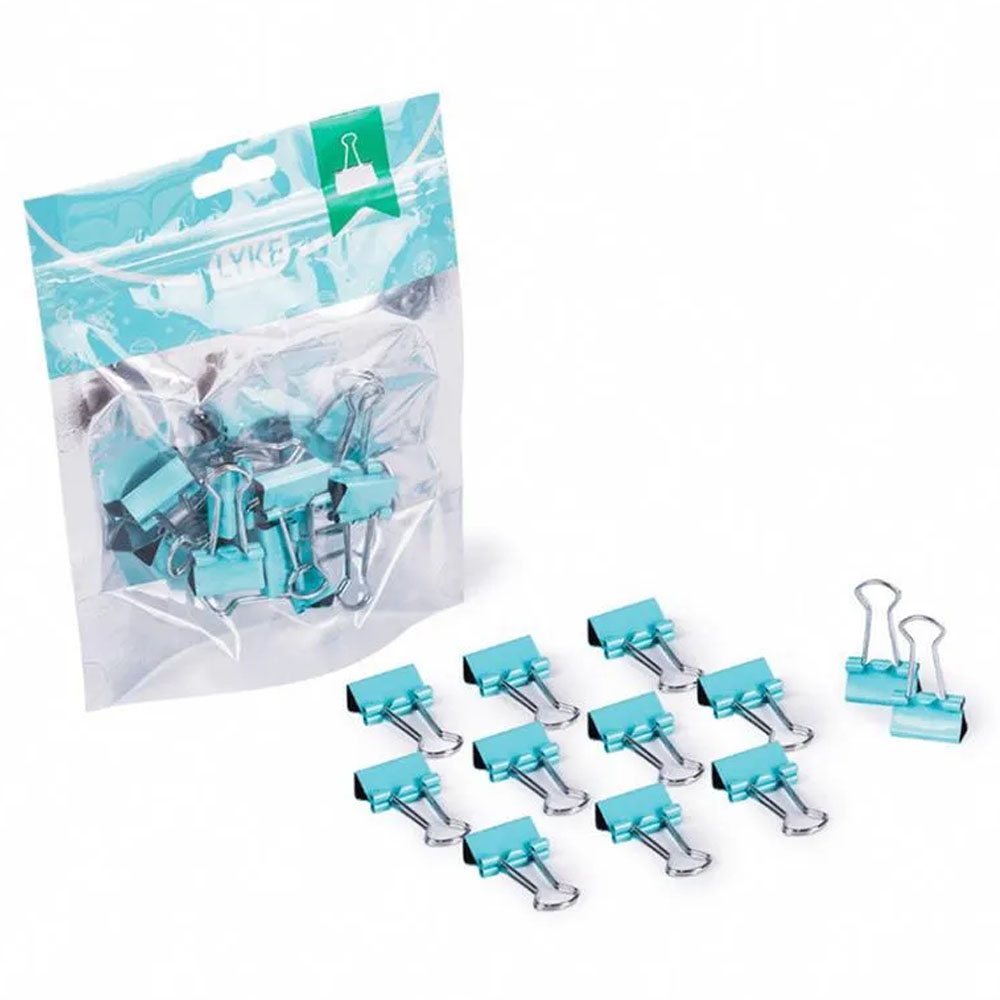 Foto 2 de Prendedor de papel binder clips 19mm verde pastel 12und lyke