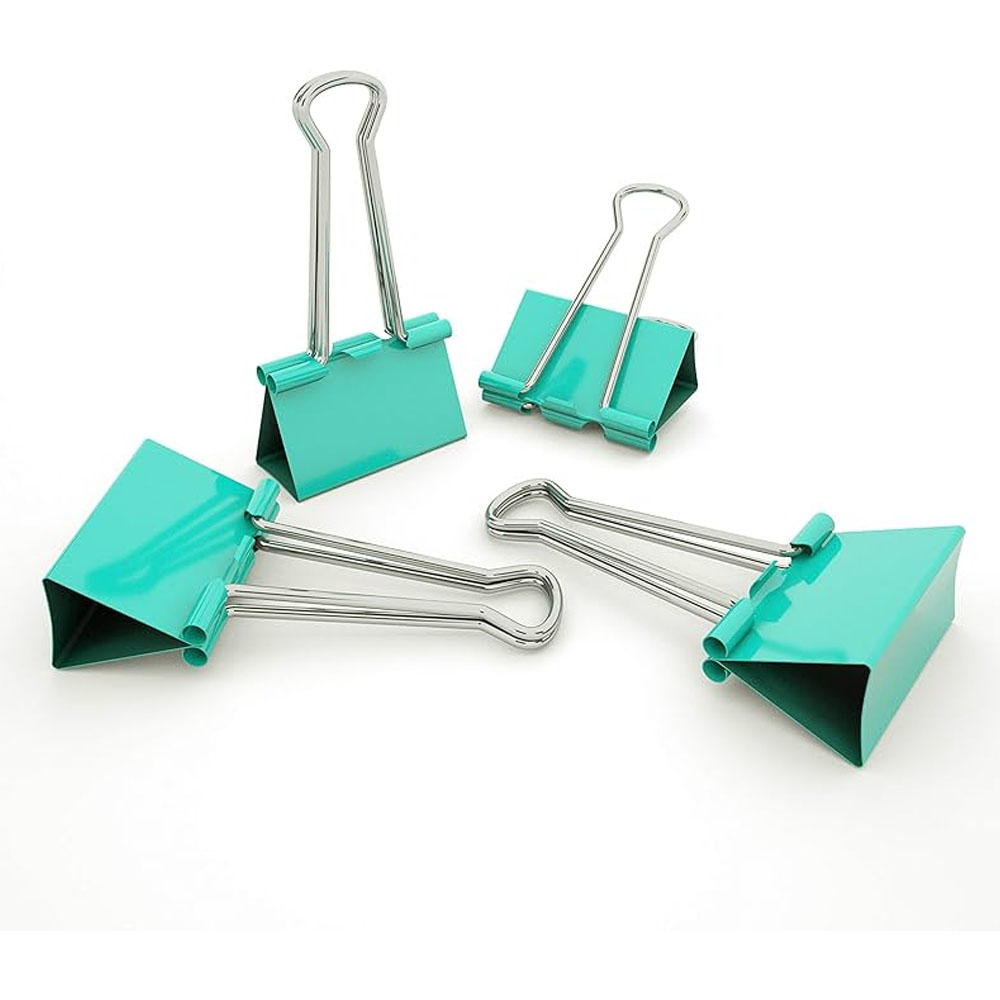 Foto 3 de Prendedor de papel binder clips 19mm verde pastel 12und lyke