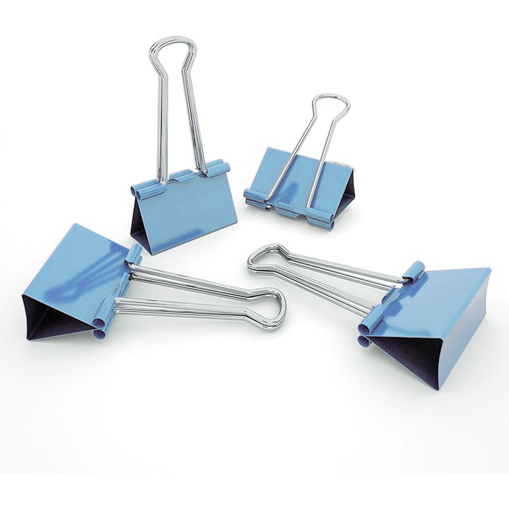 Foto 3 de Prendedor de papel binder clips 19mm azul pastel 12und lyke