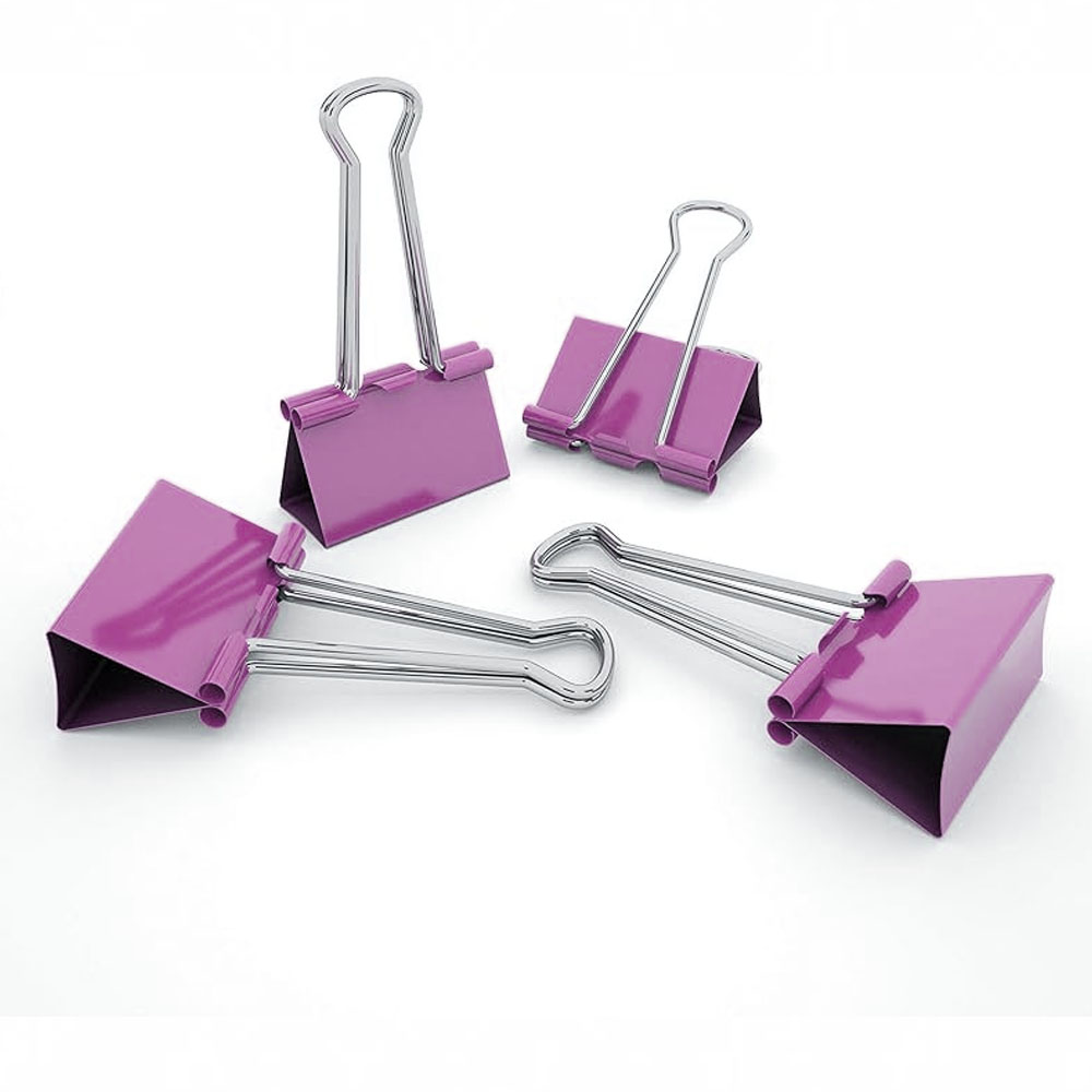 Foto 3 de Prendedor de papel binder clips 19mm rosa pastel 12und lyke