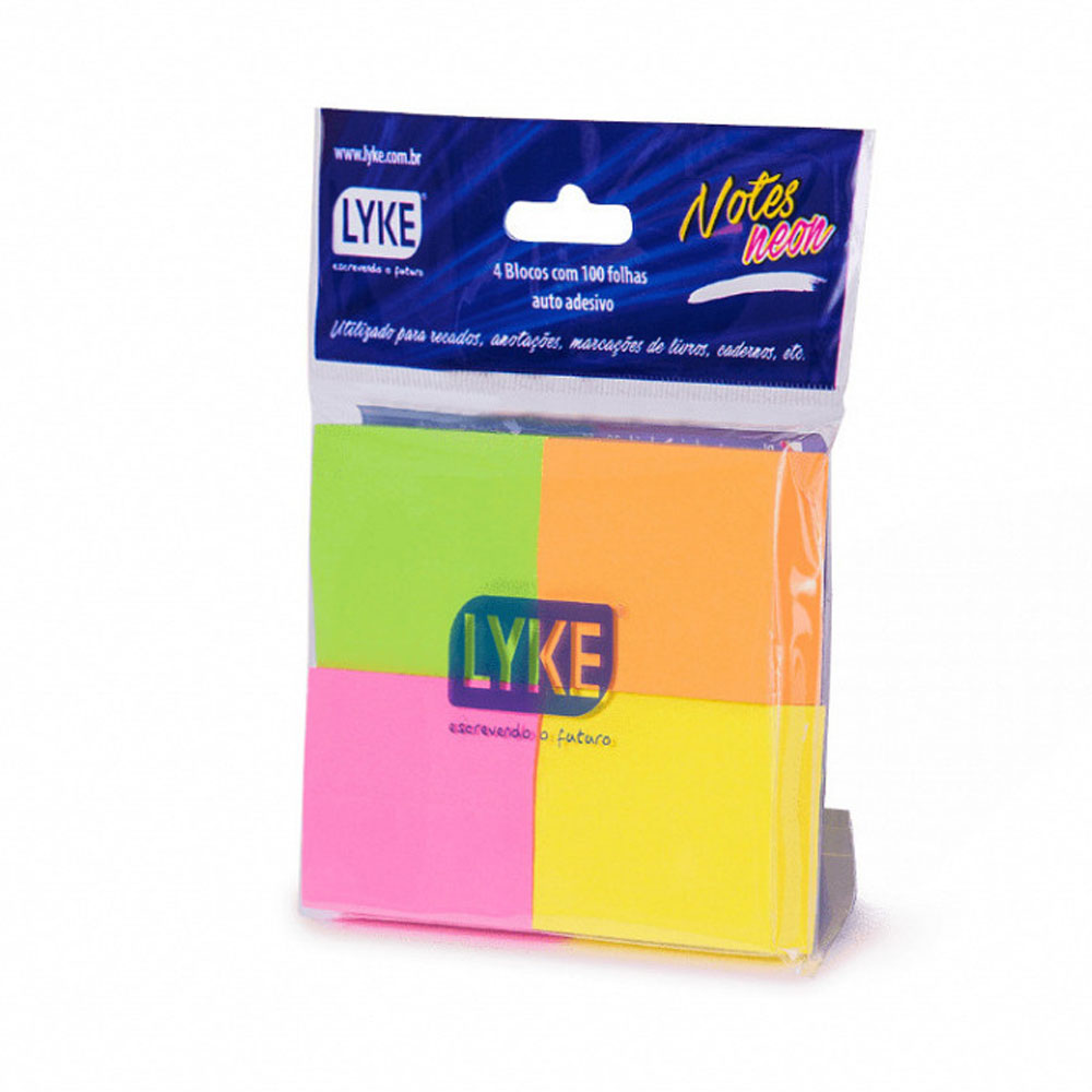 Foto 2 de Bloco de notas 4 blocos 38x51mm 100fls neon lyke