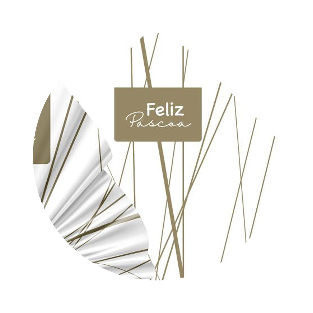 Foto 2 de Embalegem p/ ovo de páscoa 39x39cm 1 unidade risque branco