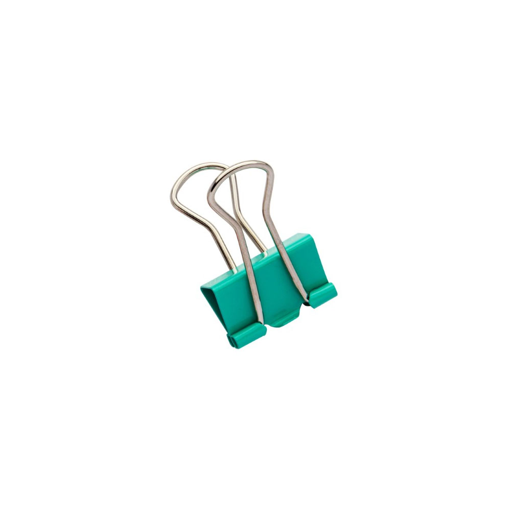 Foto 2 de Prendedor de papel binder clips 19mm verde água 12und molin