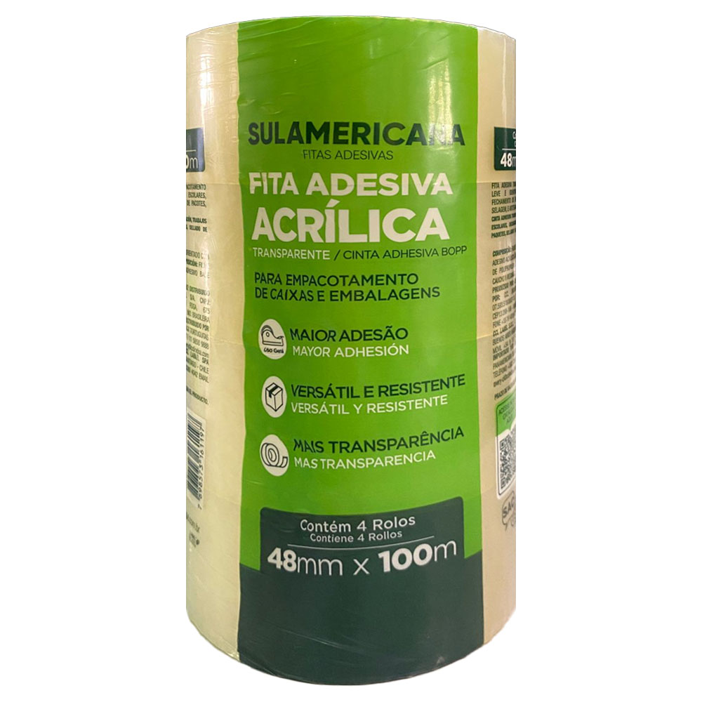 Foto 3 de Fita adesiva p/ empacotamento 48mmx100m 4und adelbras