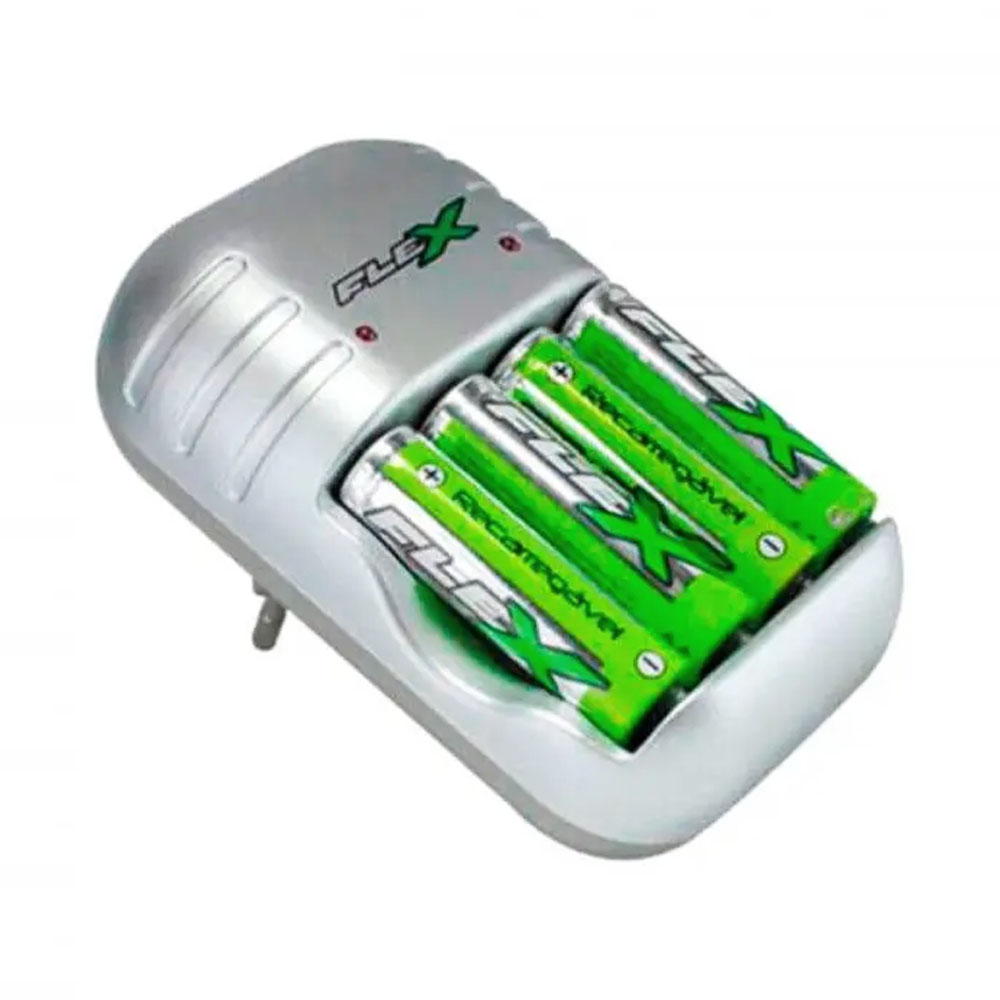 Foto 3 de Carregador 4 pilhas bivolt aa / aaa 9v fx c03 flex