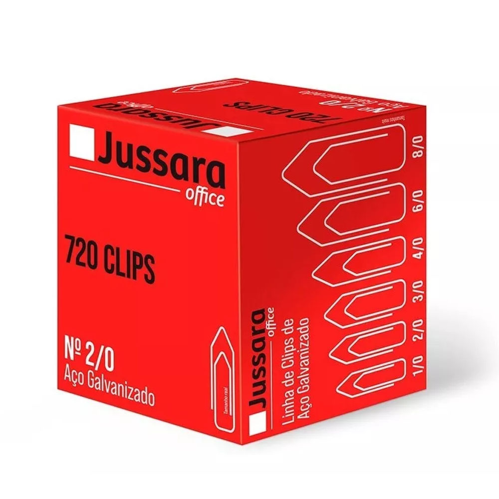 Foto 1 de Clips n°2 aço galvanizado 720 unidades jussara office