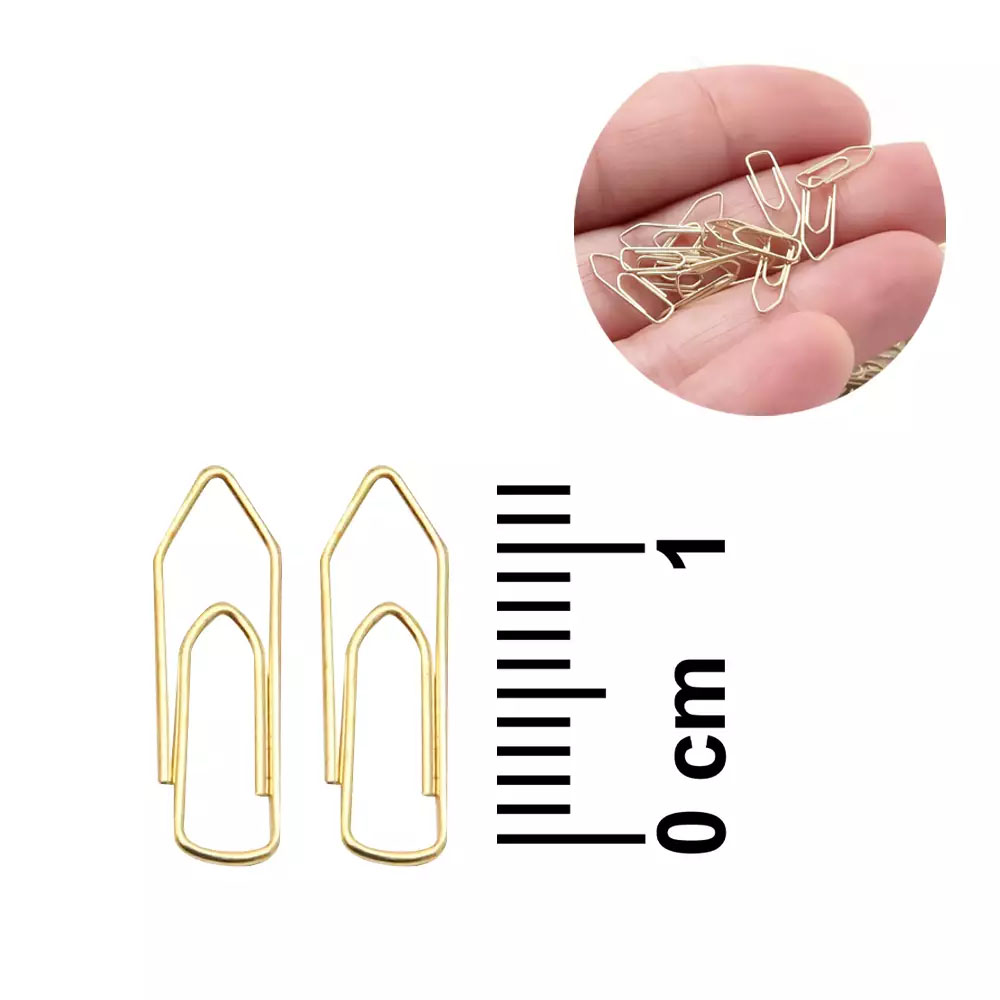 Foto 2 de Clips latonado mini n°5 dourado caixa com 200 unidades brw