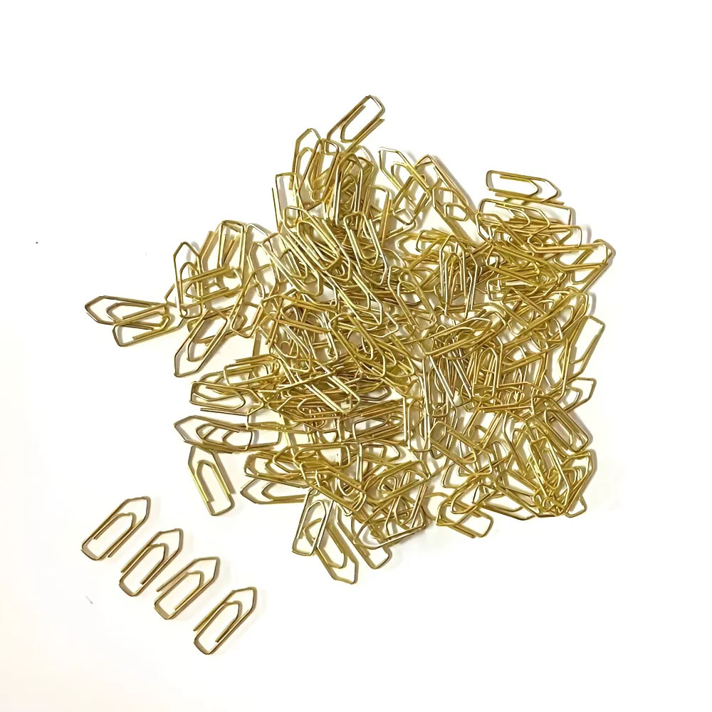 Foto 3 de Clips latonado mini n°5 dourado caixa com 200 unidades brw