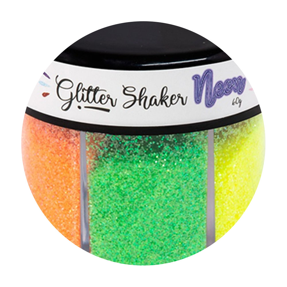 Foto 3 de Glitter pote 60g shaker 6 cores neon soul brw