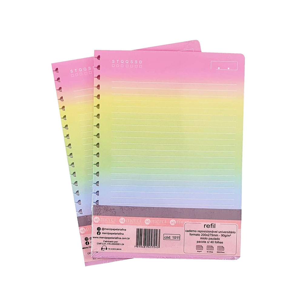 Foto 2 de Refil p/ caderno reposicionável univ. 40fls gradient merci