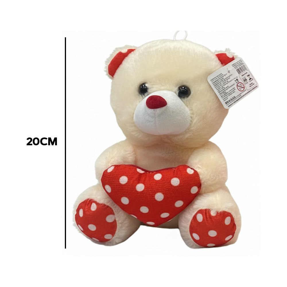 Foto 2 de Urso de pelúcia 20cm c/ coração 1und sortido dutoys