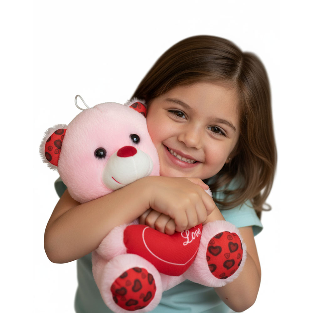 Foto 3 de Urso de pelúcia 20cm c/ coração 1und sortido dutoys