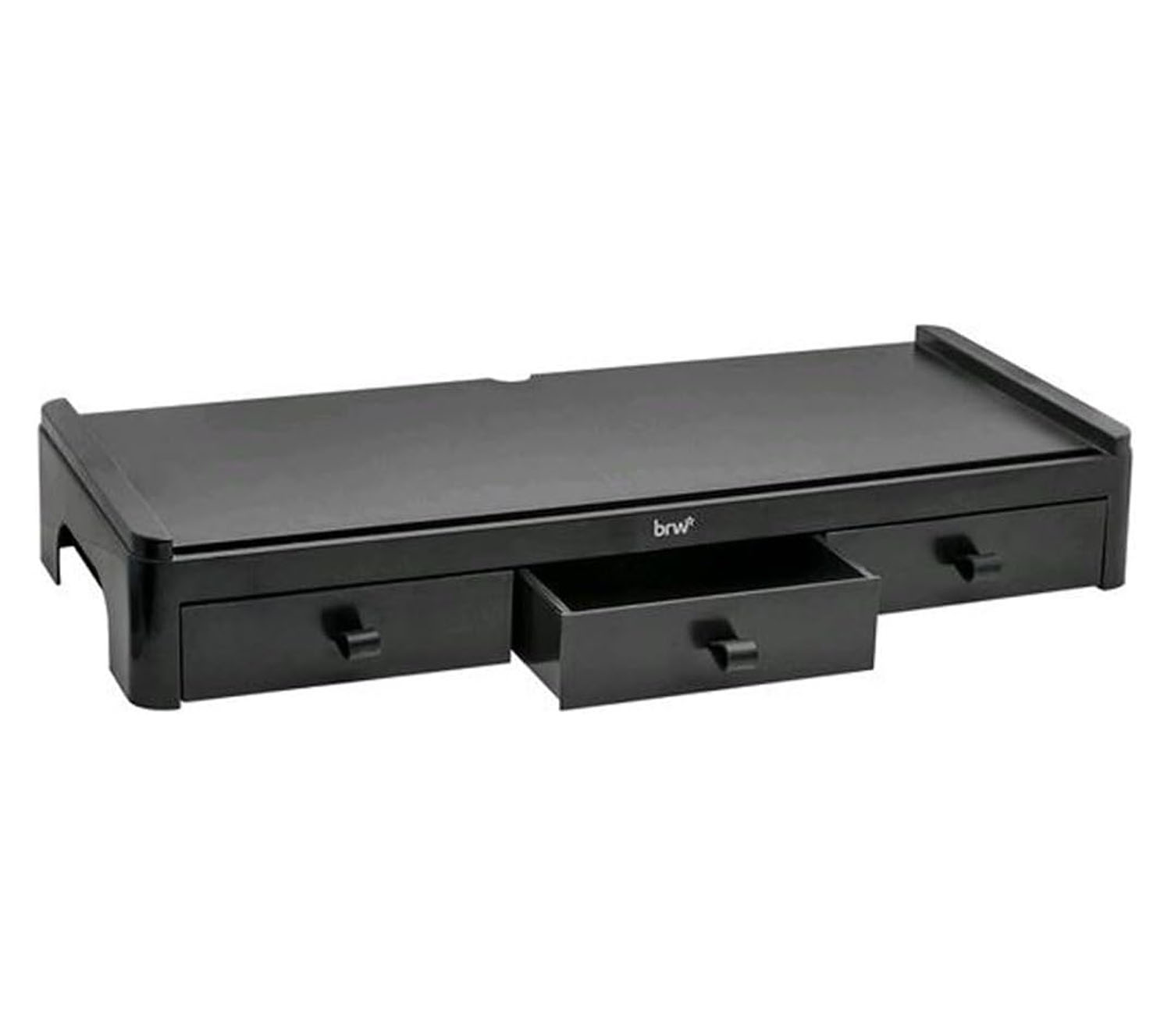 Foto 2 de Suporte base p/ notebook e monitor c/ 3 gavetas preto brw