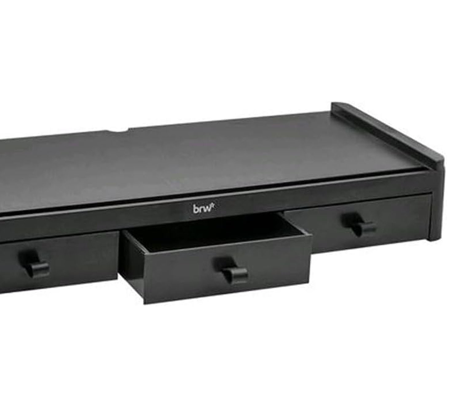 Foto 3 de Suporte base p/ notebook e monitor c/ 3 gavetas preto brw
