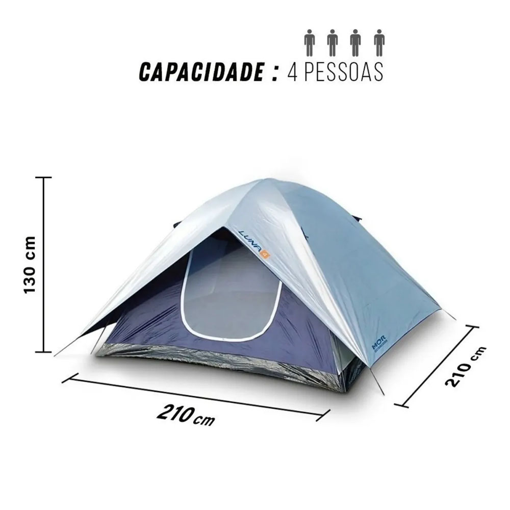 Foto 3 de Camping barraca luna para 4 pessoas mor azul marinho