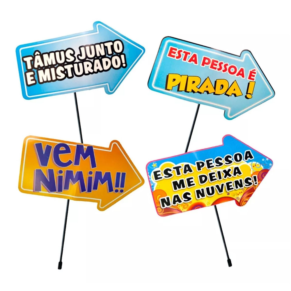 Foto 2 de Plaquinhas frases divertidas c/ 10 unidades festa carnaval