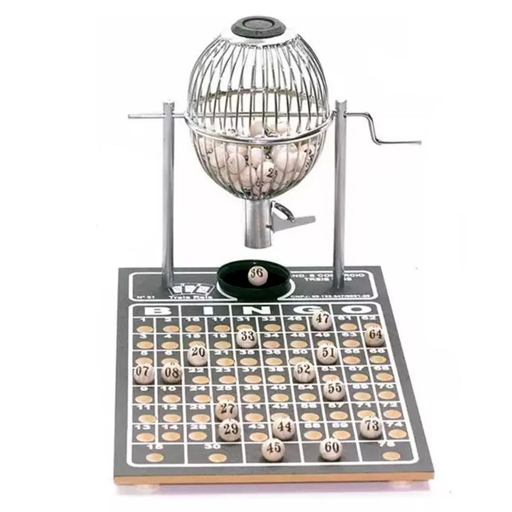 Foto 3 de Jogo bingo globo cromado nº1 c/ 75 bolinhas treis reis