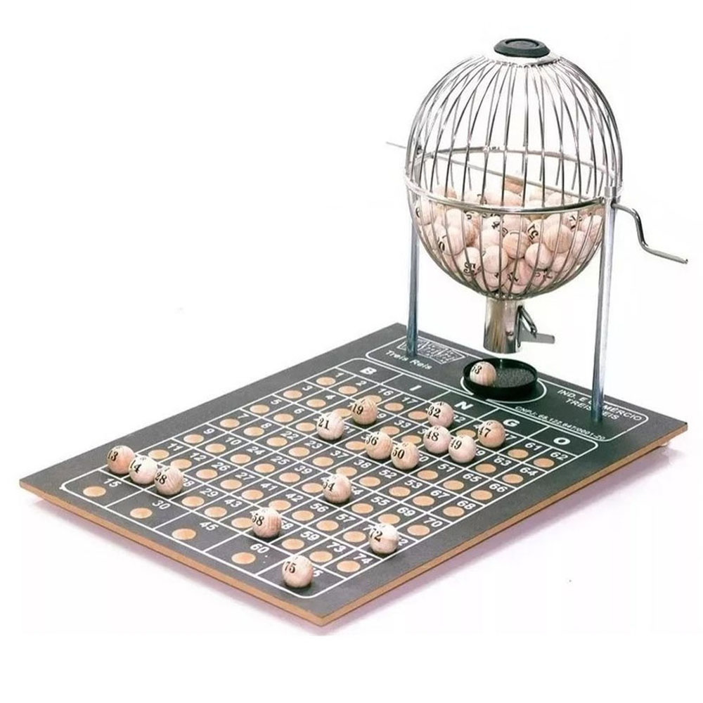 Foto 3 de Jogo bingo globo cromado nº2 c/ 75 bolinhas treis reis