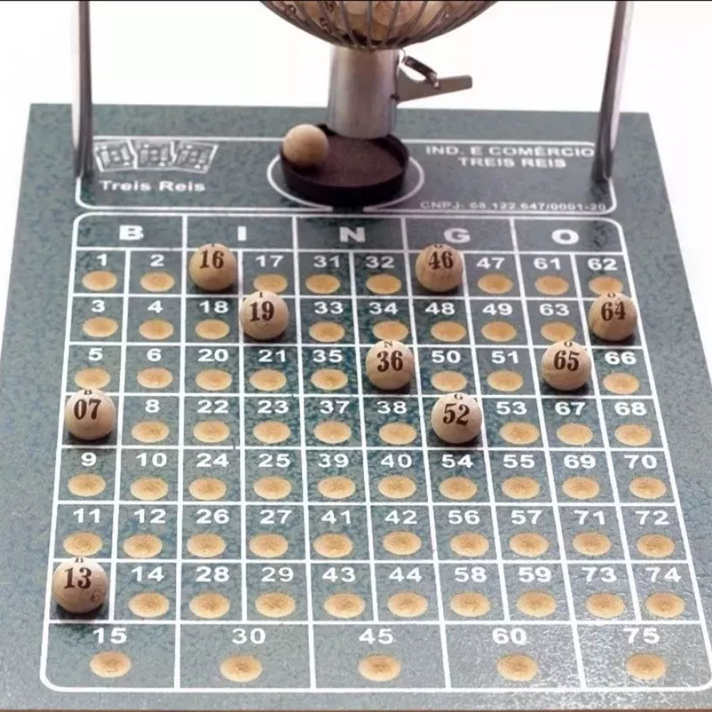 Foto 4 de Jogo bingo globo cromado nº2 c/ 75 bolinhas treis reis