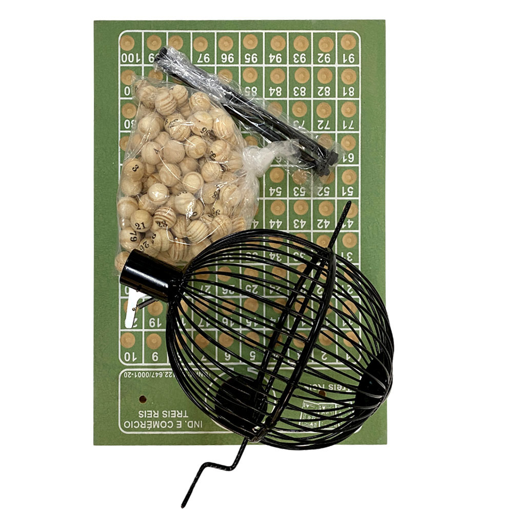 Foto 2 de Jogo bingo globo preto nº2 c/ 100 bolinhas treis reis