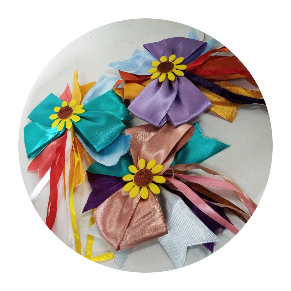 Foto 2 de Presilha festa junina laço trabalhado cetim girassol sortido