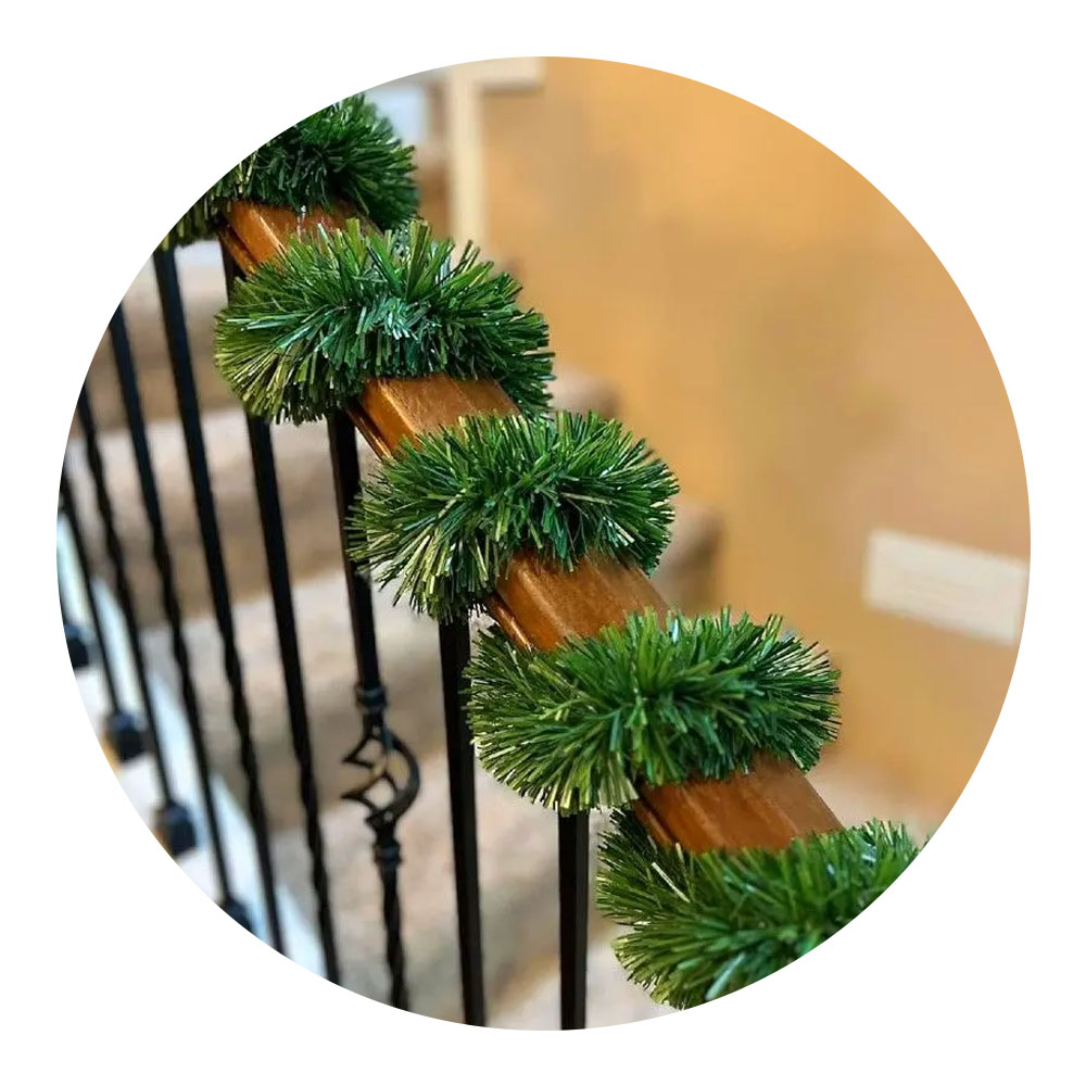 Foto 3 de Festão verde natalino 7cm x 2 metros fino multiart