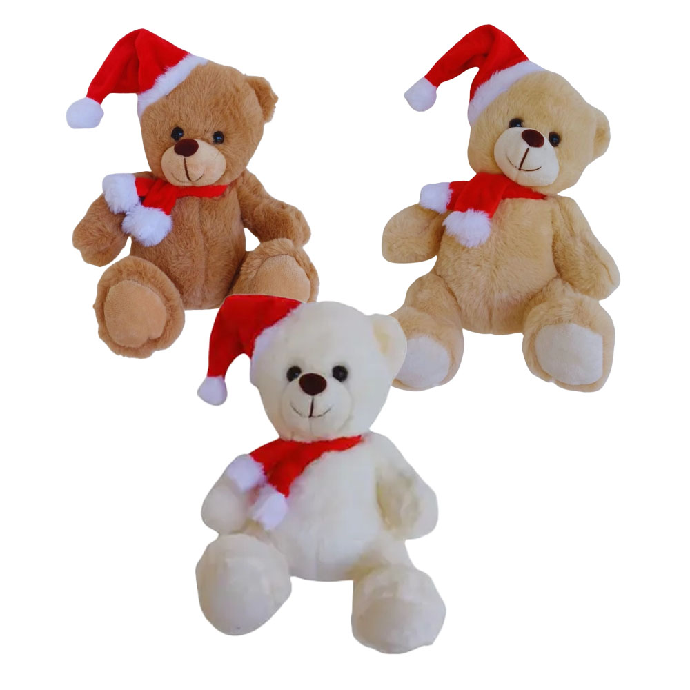 Foto 2 de Urso de pelúcia 20cm natalino sortido 1 unidade multiart