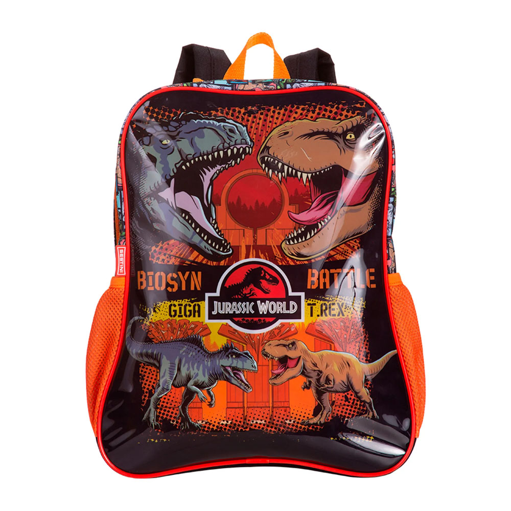 Foto 2 de Mochila costas escolar  grande jurassic park laranja sestini