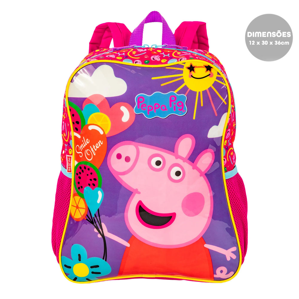 Foto 2 de Mochila costas grande infantil creche peppa pig sestini