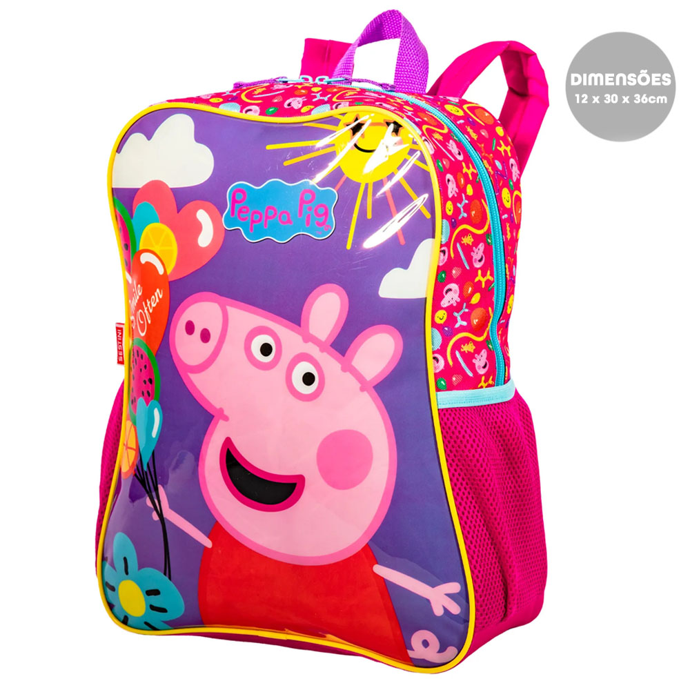 Foto 3 de Mochila costas grande infantil creche peppa pig sestini