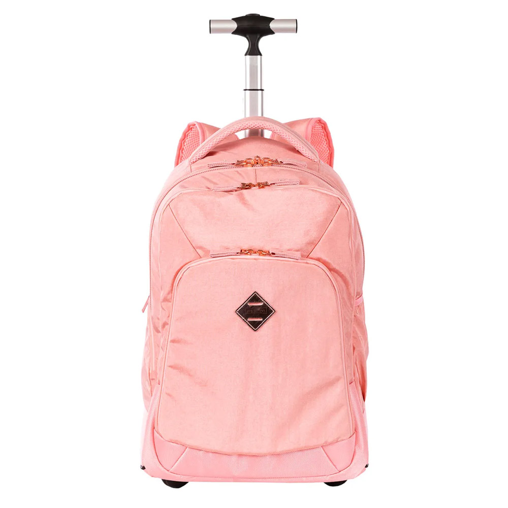 Foto 2 de Mochila carrinho com alça rolling metálico rosa sestini