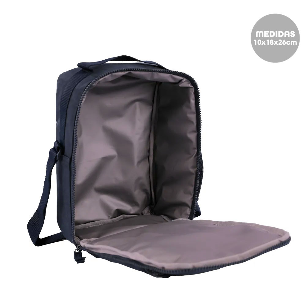 Foto 3 de Lancheira térmica pocket lunch crinkle azul marinho sestini